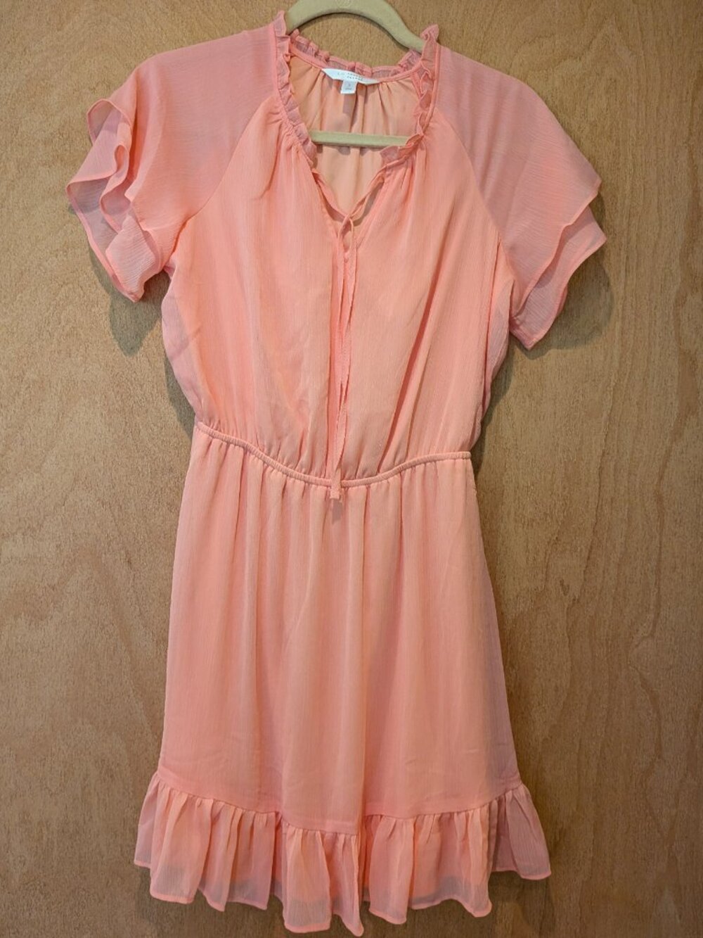 Lauren Conrad Salmon Chiffon Dress - Size S